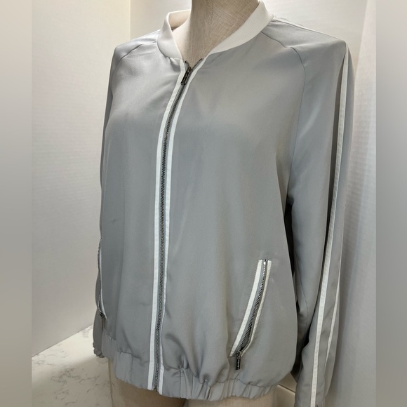 Women's Gray Bomber Jacket - Picture 1 of 13